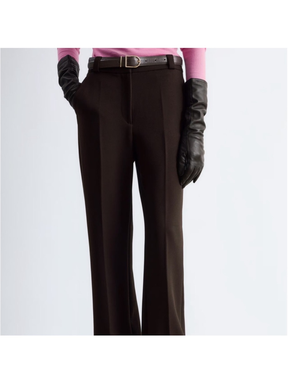 & Other Stories Brown size 2 High-Waist Tailored Trousers